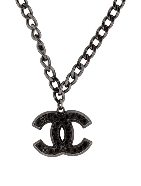 chanel necklace with black cc pendant|chanel pendant necklace price.